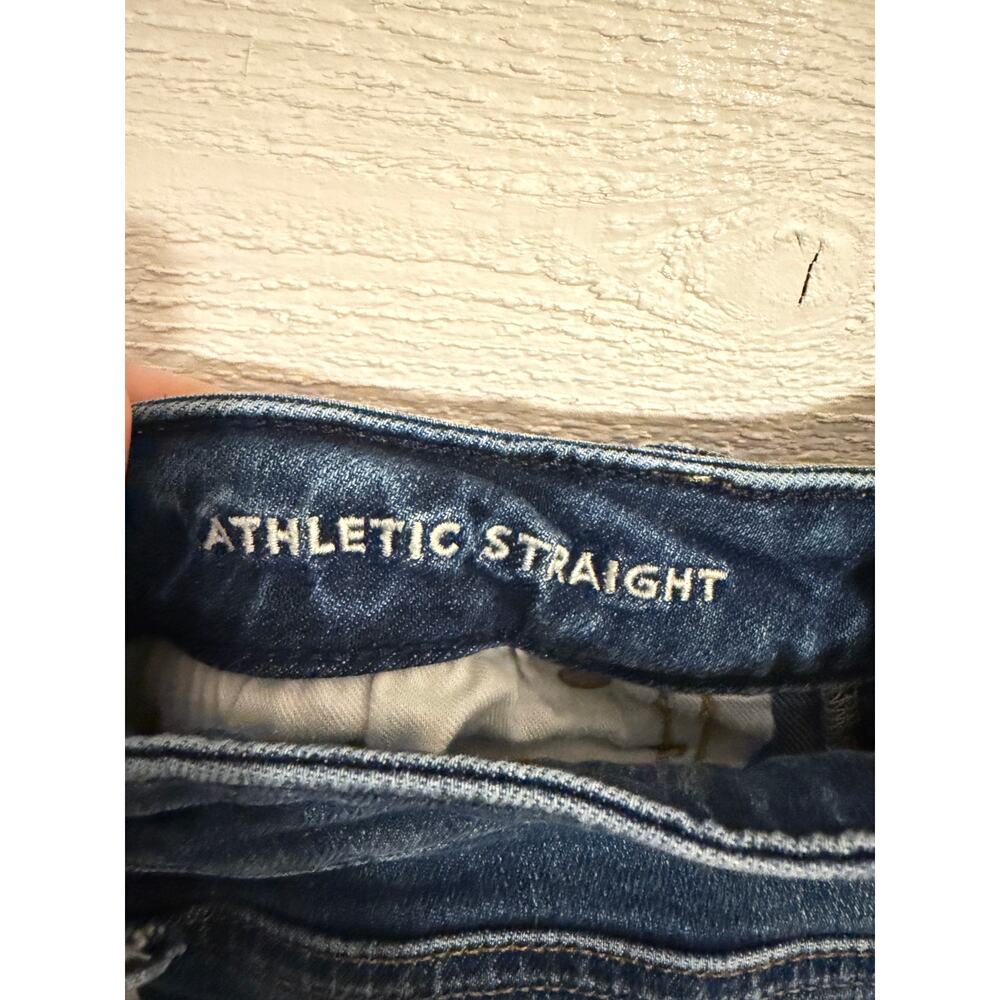 American Eagle Airflex+ Athletic Straight Jeans Medium Wash Stretch Denim 33x32 - Picture 6 of 10